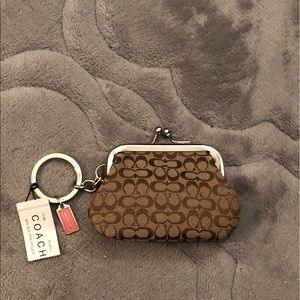 Authentic NWT Coach signature pouch